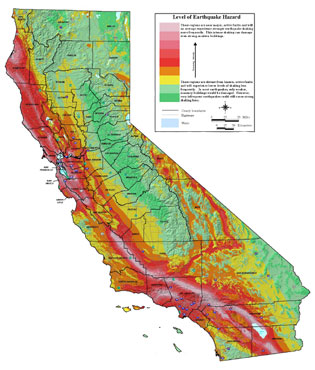  Click to view probabilistic seismic hazard assessment maps for California 